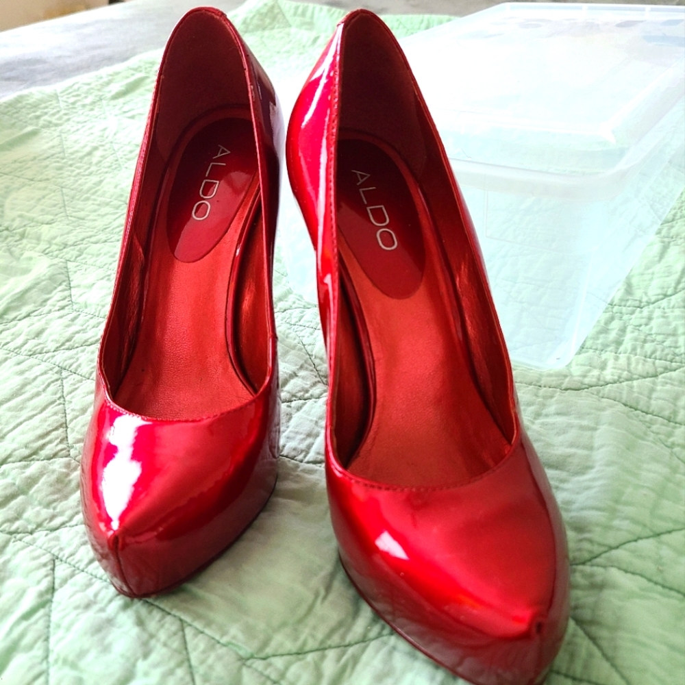 Aldo Patent Metallic Red Heel 6 (36)